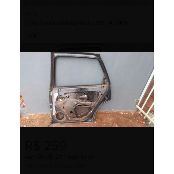 Porta Traseira Direita Vectra 1997 A 2005