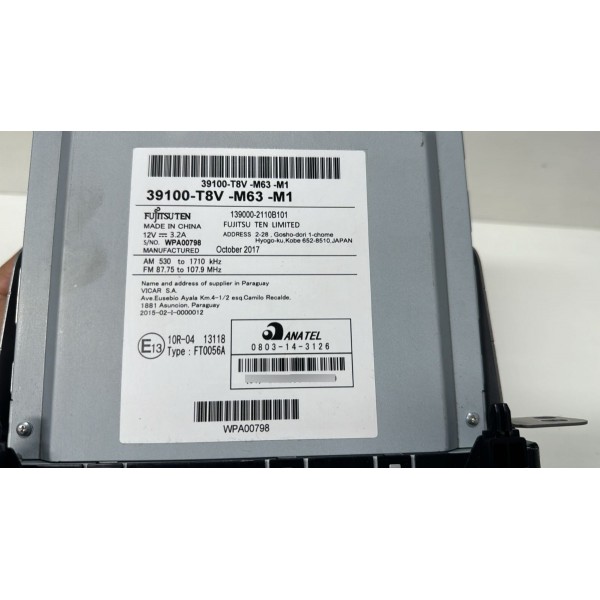Radio Multimídia Original Honda Hrv 39100t8v 2018 2019