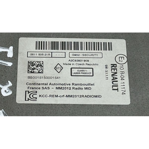 Radio Cd Player Renault Fluence 2009 Á 2014 Orig. 281153521r