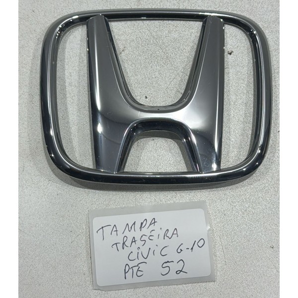 Emblema Tampa Traseira Honda Civic G10 2017 Á 2021 Usado