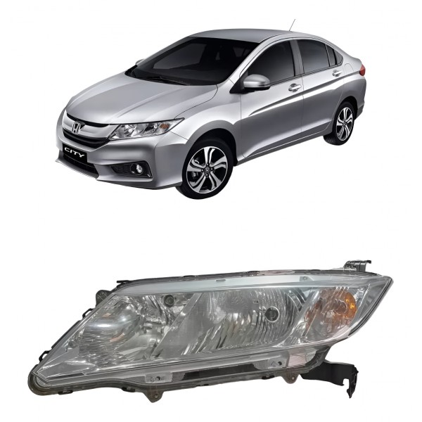 Farol Esquerdo Foco Duplo Honda City 2014 A 2021 Original