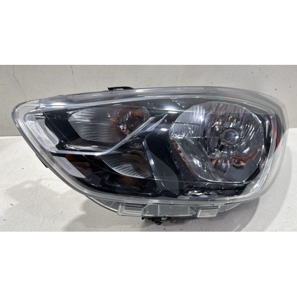 Farol Esquerdo Ford Ka 2019/2022 Máscara Negra Aro Cromado