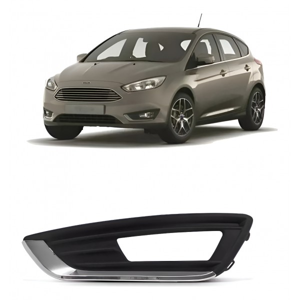 Grade Moldura Milha Esquerdo Focus 16 17 18 19 Friso Cromado Preto Grade Moldura Milha Esquerdo Focus 16 17 18 19 Friso Cromado Preto