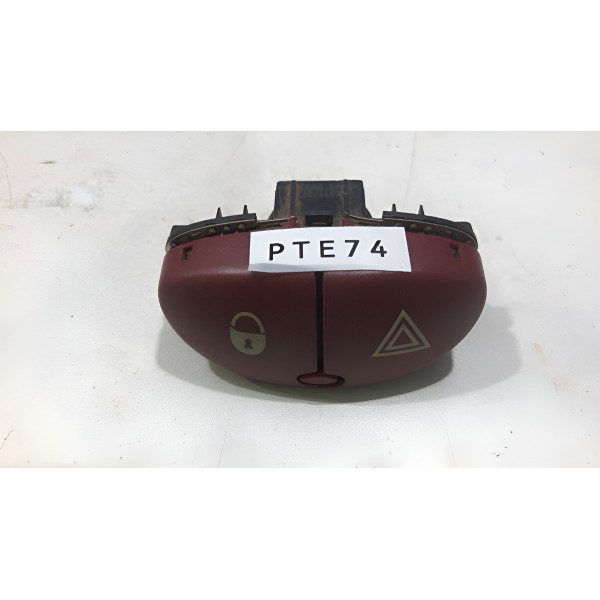 Botão Interruptor Trava Com Pisca Alerta Peugeot 206 03 A 11 Vermelho