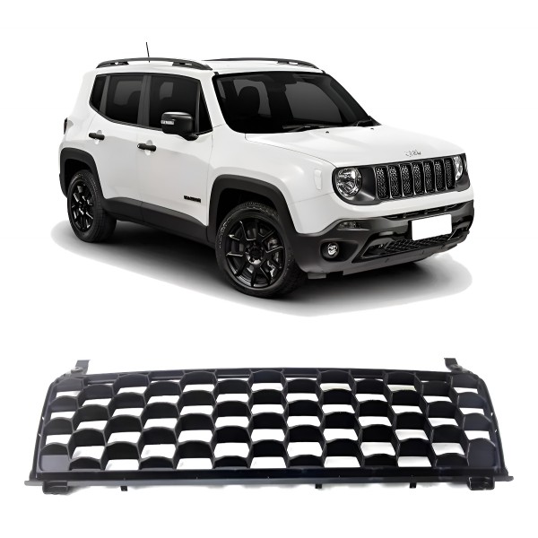 Grade Parachoque Dianteiro Jeep Renegade Diesel 2016 20 Preto