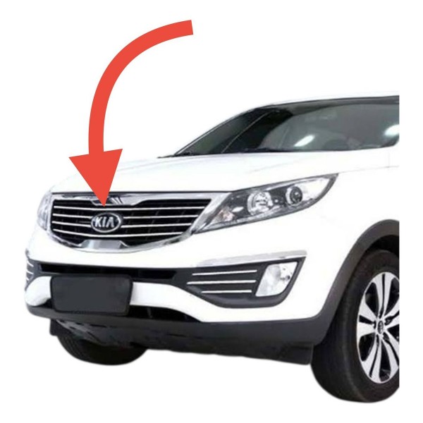 Emblema Dianteiro Grade Sportage 2012 2013 2014 2015 2016 - Preto