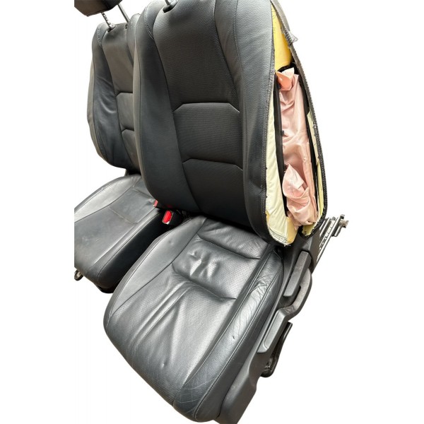 Jogo Banco Couro Honda Hrv 2015 2016 2017 2018/2021 Detalhe Preto