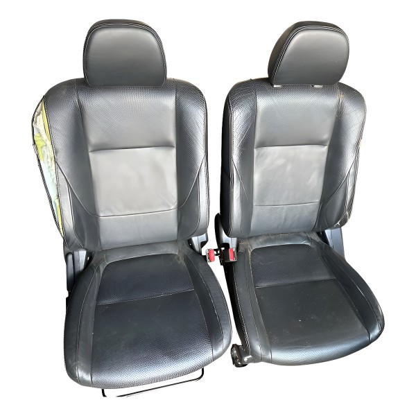 Jogo Bancos De Couro Mitsubishi Outlander 2016 À 2020 Preto