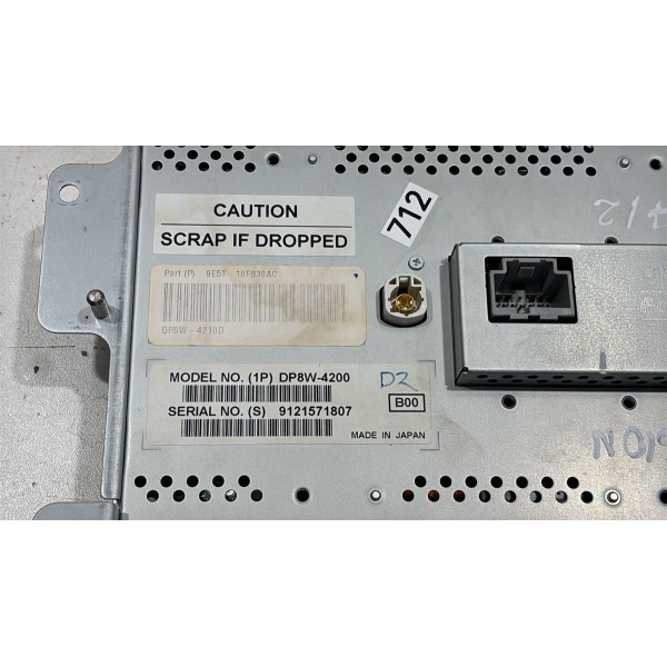 Tela Multimídia Ford Fusion 3.0 2010 2011 2012 C/ Avaria Cor Preto