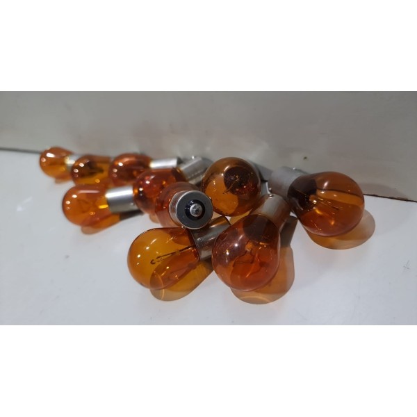Kit 10 Lâmpadas Automotiva 12v 1 Pólo Pisca Amarelas Usadas